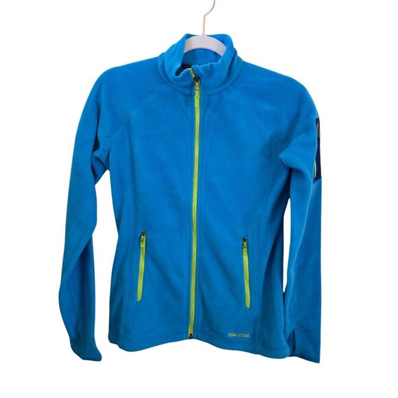 Marmot NWT Flashpoint Polartec Fleece Turquoise Zip Pocket Jacket Size S - Picture 2 of 10
